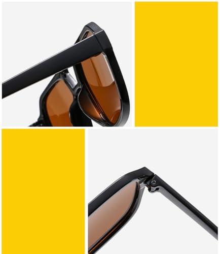IKUVNA Retro 70s Square Aviator Sunglasses Women Men Vintage Rectangle Sunglasses Flat Frame Trendy Shades (Brown) - Image 5