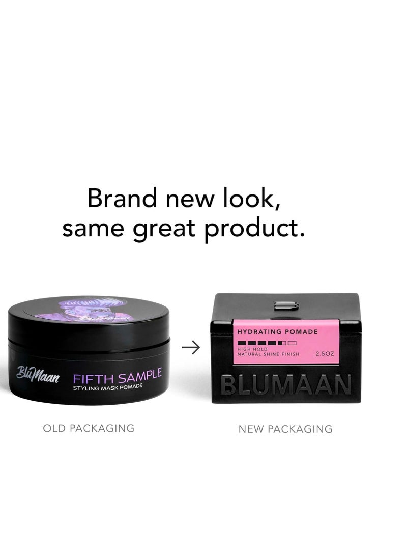 BluMaan - BluMaan Fifth Sample Men's Styling Mask Pomade - Low Shine, High Hold | All Hair Types | Water Based | Easy To Wash - Ideal for Quiffs, Pompadours, Ducktails & Slick Back Looks - 2.5 oz - Image 1