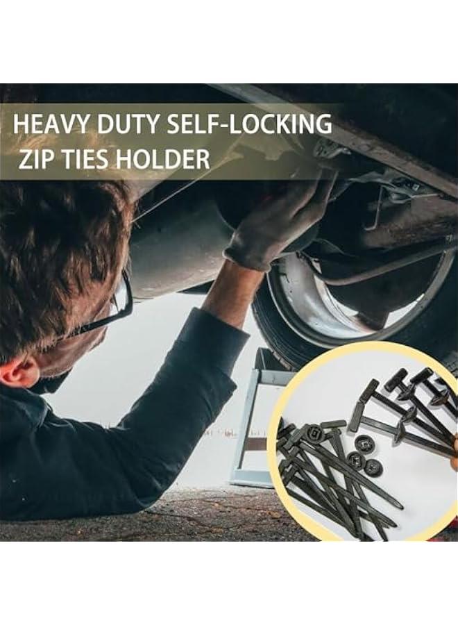 Arabest Nylon Universal Cable Tie Buckle, Locking Zip Ties Holder with Pin & on Design, Suitable for Car Daily Auto Fixing (100PCS) - Image 2