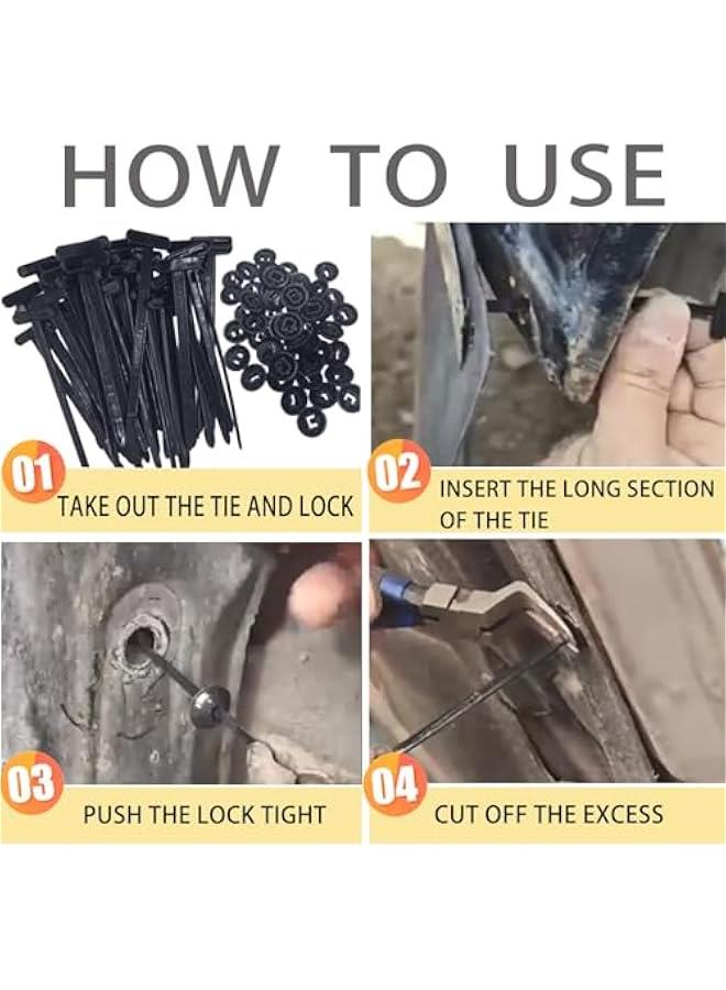 Arabest Nylon Universal Cable Tie Buckle, Locking Zip Ties Holder with Pin & on Design, Suitable for Car Daily Auto Fixing (100PCS) - Image 4