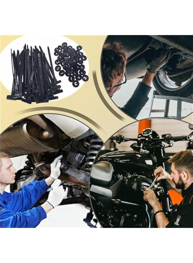 Arabest Nylon Universal Cable Tie Buckle, Locking Zip Ties Holder with Pin & on Design, Suitable for Car Daily Auto Fixing (100PCS) - Image 5