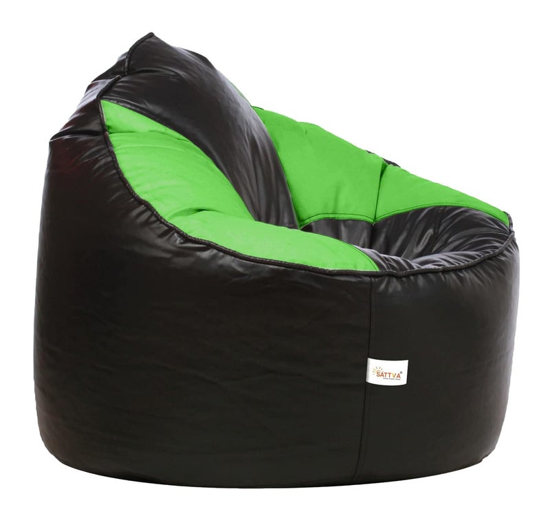SATTVA Classy.Elegant.Stylish Sattva Mudha Sofa Bean Bag XXXL Cover Only Without Beans Dual Colour Black Green  - Image 3