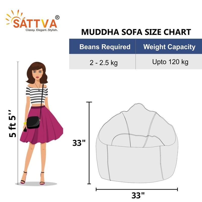 SATTVA Classy.Elegant.Stylish Sattva Mudha Sofa Bean Bag XXXL Cover Only Without Beans Dual Colour Black Green  - Image 2