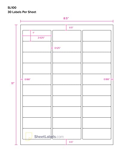 Sheet Labels Mailing Address Labels from SheetLabels.com, 1" x 2-5/8", Laser or Inkjet Printable, 30-Up FBA Labels, Easy to Peel, 750 Labels - 25 Sheets - Image 5