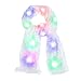 Luwint Colorful LED Flashing Plush Scarf Lights Up Rave Clothing Accessories Cool Glow Novelty Austism Toys for Halloween Costume Party Game Ideas for Boys Girls White - Image 3