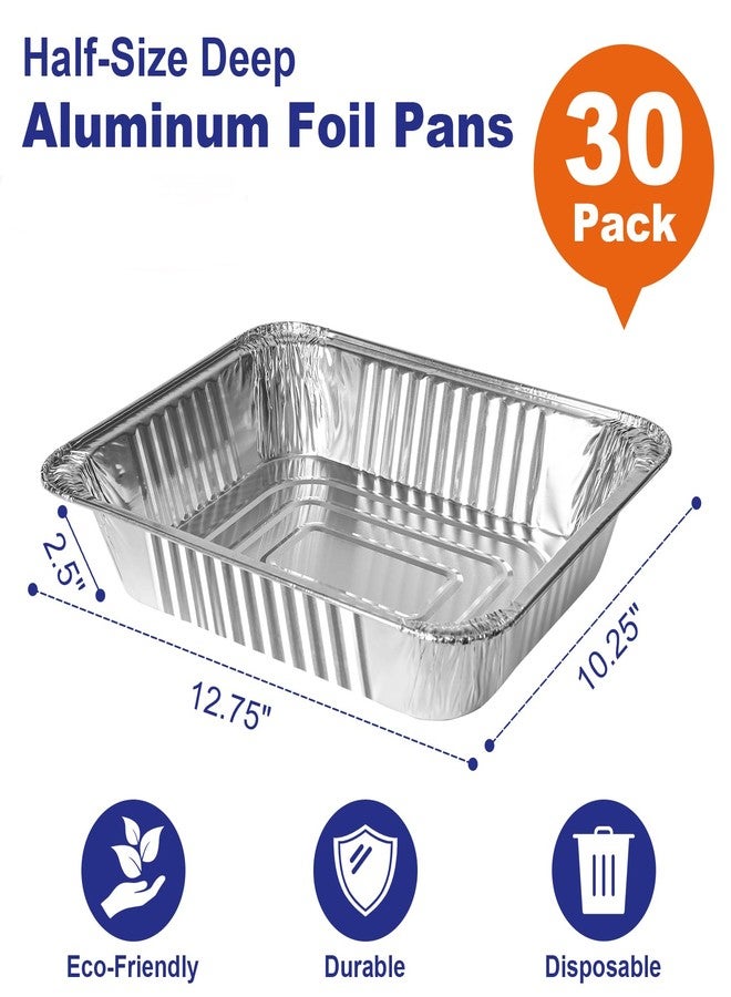 Alfolic 9x13 Aluminum Pans Disposable, 30 Pack Large Tin Foil Pans, Heavy Duty Aluminum Trays for Baking, Cooking, Turkey - Parties, Thanksgiving, Christmas - Image 3