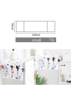 O Ozone Dust-Proof Fridge Cover Washing Machine Cover [ Fridge Organizer ] with Storage Pockets for Pods Utensils or Anything for Quick Access - White  - Image 5