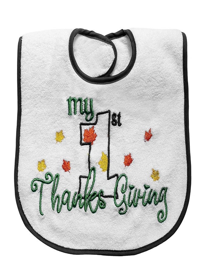 Butterthief Pure Terry Cotton Unisex Baby Bibs feeding Newborn Super Soft Apron Fiber filled Drooler Bibs Reversible (Pack of 1 pc) (Thanks Giving) - Image 1