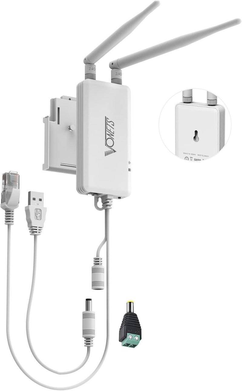 Vonets Industrial 2.4GHz WiFi Bridge Ethernet Wireless Repeater/Mini Router/WiFi Hotspot Extender/Signal Booster, USB/DC Powered, 2 RJ45 Ports for DVR, IP Camera, PLC, PS3, Network Devices VAP11S - Image 1