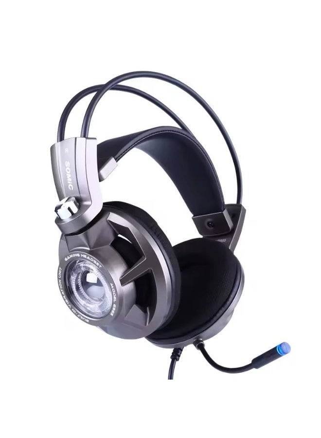 سوميك G955سماعة رأس للألعاب LED G955 Virtual 7.1 Surround Stereo بمنفذ USB مع ميكروفون لأجهزة الكمبيوتر المحمولة - Image 1