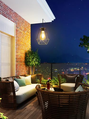 intelamp Solar Pendant Lights Indoor Outdoor, 4000mAh Gazebo Shed Chandeliers with Remote Dust to Dawn Mode 16.4Ft Hanging Lighting Interior for Outside Barns Toolsheds Chicken Coop - Image 5