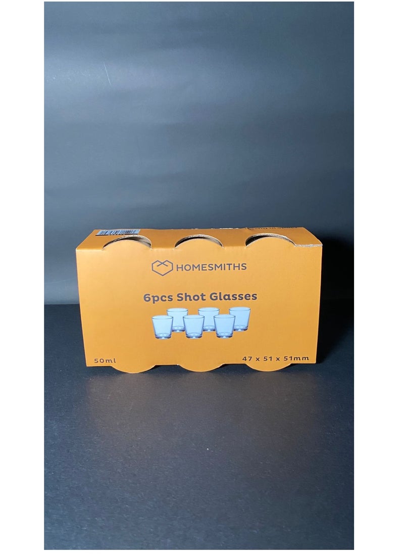 Homesmiths - Homesmiths 50ML Shot Glass, Best suitable for beverages, Barware, made of durable ceramic. Set of 6 - Image 1