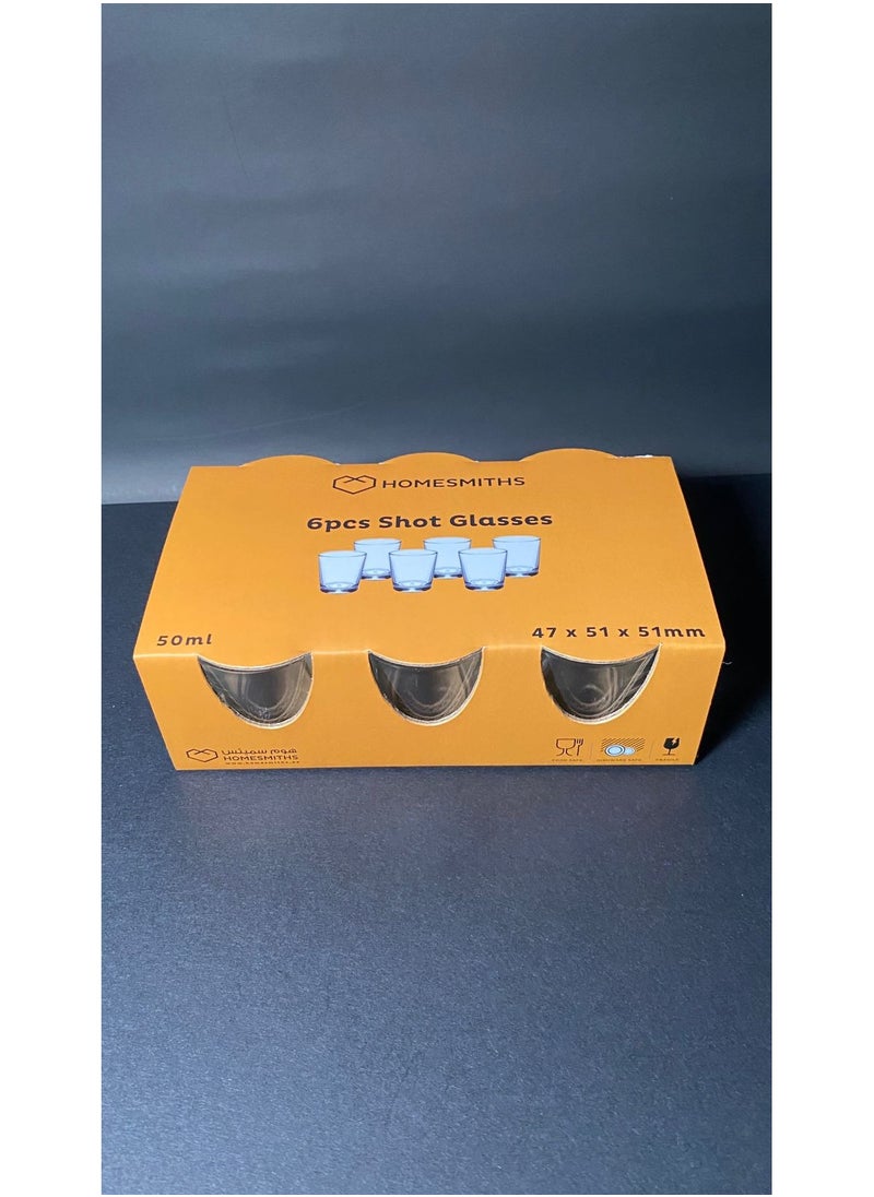 Homesmiths - Homesmiths 50ML Shot Glass, Best suitable for beverages, Barware, made of durable ceramic. Set of 6 - Image 1