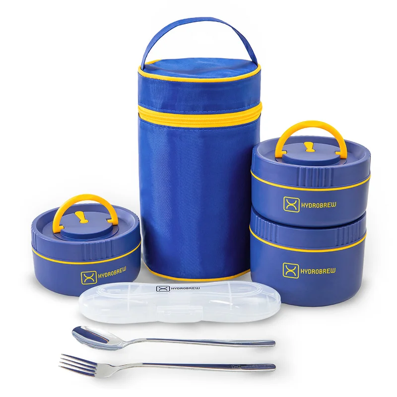 Hydrobrew Hydrobrew Trio Deck Lunch Box w/ Lunch Bag and Cutlery - Majestic Blue