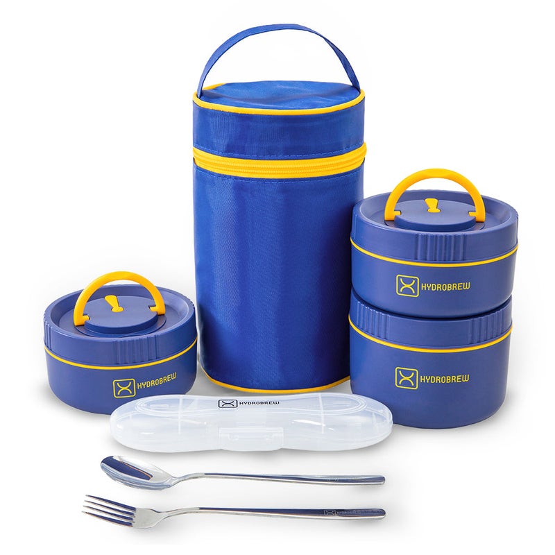 Hydrobrew Trio Deck Lunch Box w/ Lunch Bag and Cutlery - Majestic Blue - Image 1