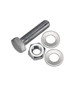 Generic 12 pcs Hex Head Screw Bolts Nuts & Washers Fully Thread GI Plain Finish Bolt Set. (18, 120MM)  - Image 1