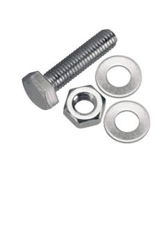 Generic 12 pcs Hex Head Screw Bolts Nuts & Washers Fully Thread GI Plain Finish Bolt Set. (18, 120MM)  - Image 2