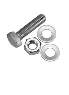 Generic 12 pcs Hex Head Screw Bolts Nuts & Washers Fully Thread GI Plain Finish Bolt Set. (18, 120MM)  - Image 3