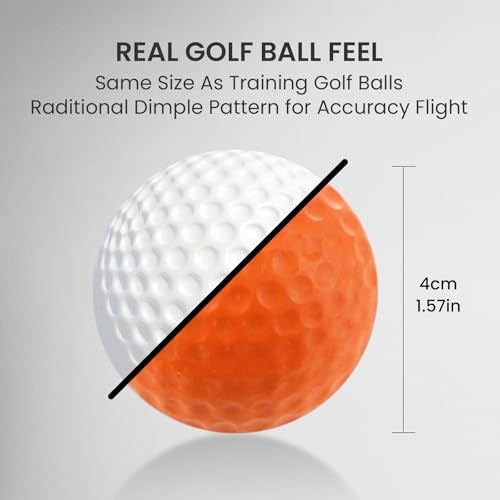 FINGER TEN Golf Practice Balls Foam Colored Value 12 24 50 Pack, Golf Ball Limited Flight for Indoor Outdoor Driving Range Backyard Training (Orange, 12 Pack) - Image 5