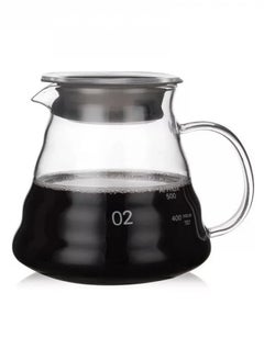 RANK V60 Coffee Server Heat Resistant Glass Pot Pour Over Coffee Tea Server Kettle Coffee Maker Clear 600ml  - Image 1