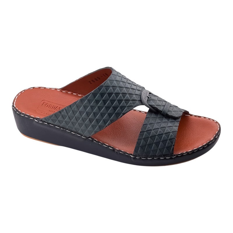 إيت صندل عربي يدوي الصنع للرجال من AET | شبشب رجالي خارجي | شبشب مفتوح من الأمام للاستخدام اليومي | جلد شامواه عربي أصلي مع إبزيم | تصميم جديد | نعل داخلي بلون بني فاتح | مريح وخفيف الوزن - Image 1