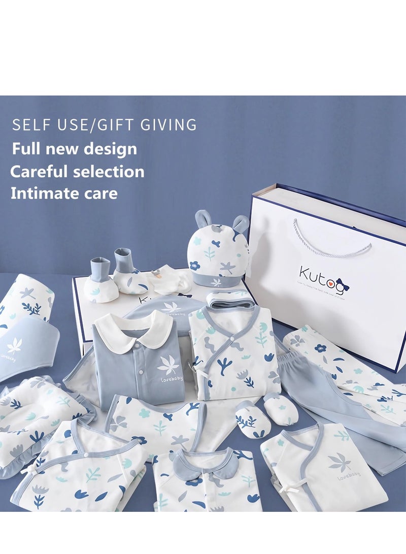 DOOKOO Newborn Clothing u0026 Accessory Set,Baby Newborn Essentials Gift Set Premium Cotton Breathable Baby Clothes Bibs Hat Blanket and Socks Set Fits Newborn to 3 Months Baby Boy Girls - Image 5