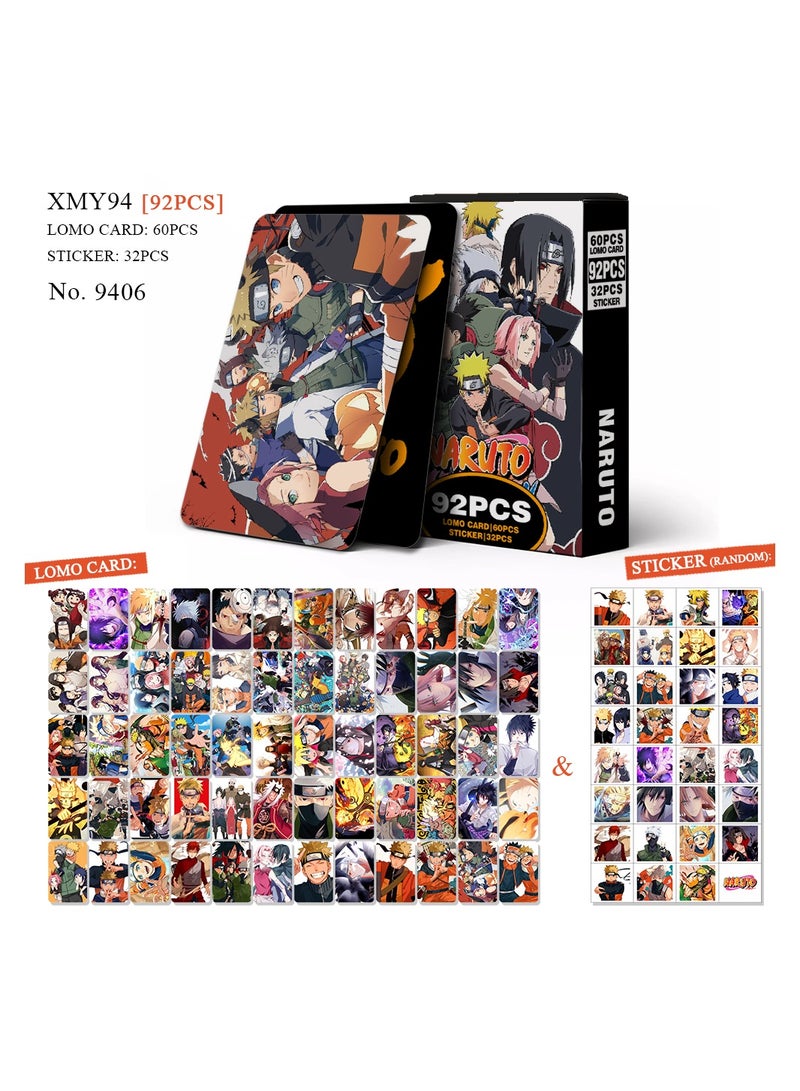 Generic 92 Pcs Anime Naruto Lomo Cards and Stickers  - Image 1