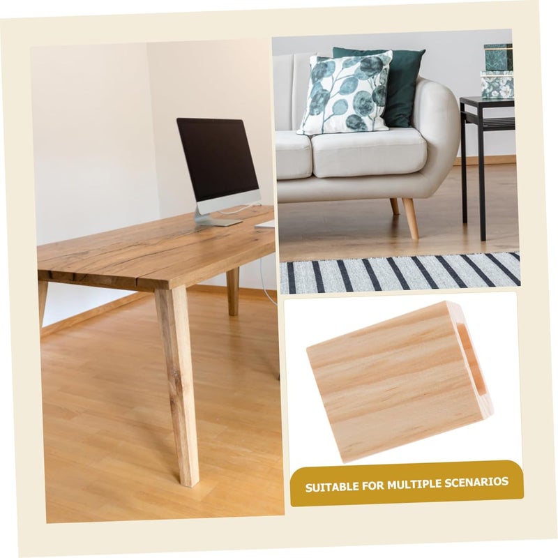Uonlytech 4Pcs Wooden Bed Risers Solid Height Increase Pads for Furniture Legs Durable Square Design for Sofa Chair Table and Bed Frames Elegant Minimalist Style Protects Floors - Image 5