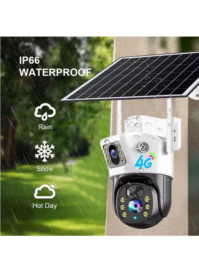 Neutral Security Camera with Solar Charging Panel - 4G Edition Remote Intelligent Surveillance Camera Dual-Lens HD Night Vision Outdoor 360° Panoramic Outdoor Waterproof Suitable for indoor, garden lawns, perimeter security around homes, etc. (Grey) - Image 5