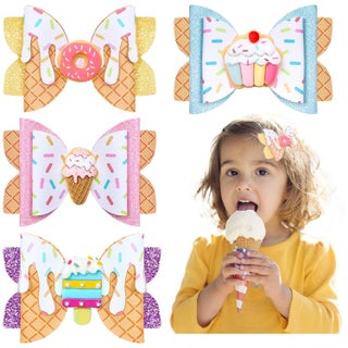 Whaline 4Pcs Glitter Bow Hair Clips Cupcake Donut Ice Cream Hair Bow Barrette Summer Colorful Leather Hairgrips Sparkly Alligator Clips for Kids Hair Accessories Birthday Party Back to School Supplies - pzsku/ZD9B24ECE580CC0EDC9B9Z/45/1746231600/bab53f08-4460-4ddb-939f-772adea23f84