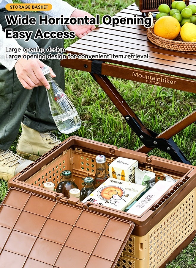 بلومنغ تايم سلة تخزين قابلة للطي مع عجلات ، صندوق تخزين منزلي قابل للإزالة ، سلة تخزين أشتات محمولة ، سلة تخزين ، سلة تخزين متعددة الوظائف ، تصميم قابل للطي من 3 طبقات ، جاهز للاستخدام عند تكشفه ، قابل للتنفس وعملي ، تصميم محمول ، سلة/صندوق تخزين منزلي للتخييم - Image 3