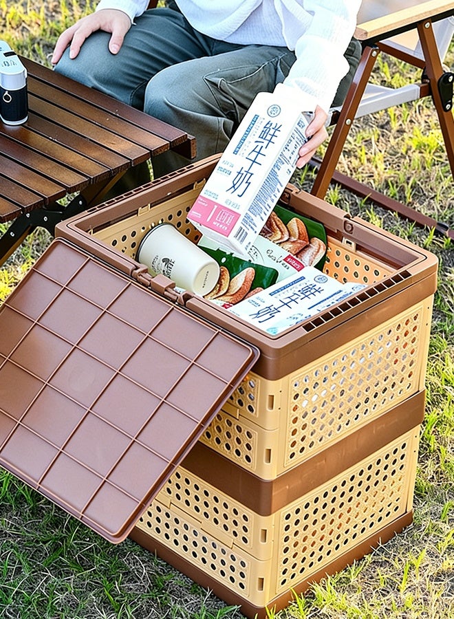 بلومنغ تايم سلة تخزين قابلة للطي مع عجلات ، صندوق تخزين منزلي قابل للإزالة ، سلة تخزين أشتات محمولة ، سلة تخزين ، سلة تخزين متعددة الوظائف ، تصميم قابل للطي من 3 طبقات ، جاهز للاستخدام عند تكشفه ، قابل للتنفس وعملي ، تصميم محمول ، سلة/صندوق تخزين منزلي للتخييم - Image 2