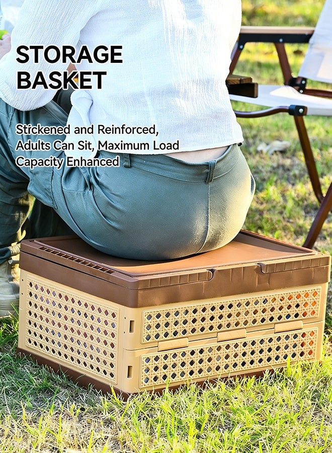 بلومنغ تايم سلة تخزين قابلة للطي مع عجلات ، صندوق تخزين منزلي قابل للإزالة ، سلة تخزين أشتات محمولة ، سلة تخزين ، سلة تخزين متعددة الوظائف ، تصميم قابل للطي من 3 طبقات ، جاهز للاستخدام عند تكشفه ، قابل للتنفس وعملي ، تصميم محمول ، سلة/صندوق تخزين منزلي للتخييم - Image 5