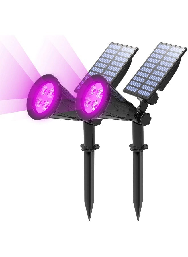 T-SUN [2 Pack] LED Solar Spotlights, Waterproof Outdoor Security Landscape Lamps, Auto-on/Auto-Off by Day, 180 Angle Adjustable for Tree, Patio, Yard, Garden, Driveway, Stairs, Pool Area - Image 1