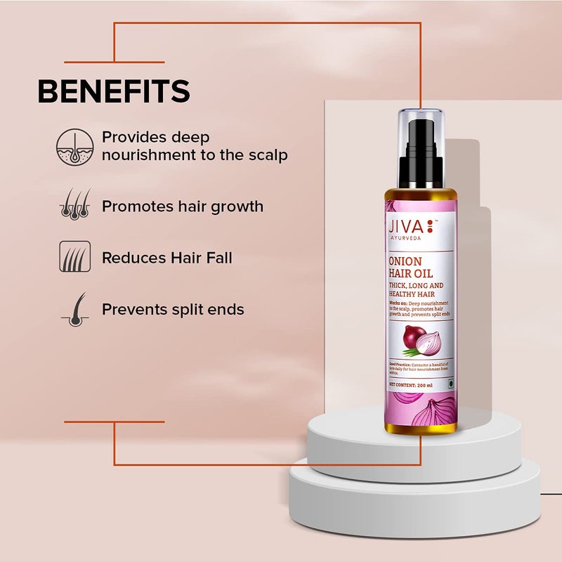 Jiva Onion Oil 200ml  100 Ayurvedic Formulation With IFRA Certified Fragrance  Provides Deep Nourishment Promotes Hair Growth  Prevents Split Ends Pack Of 1 - Image 5