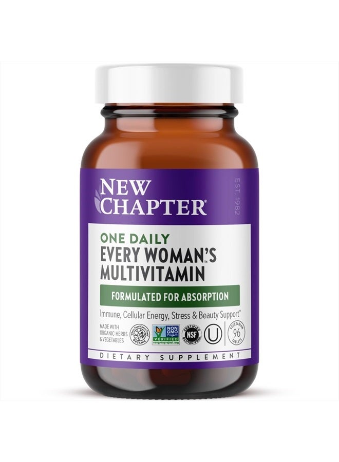 New Chapter فيتامينات متعددة للنساء لدعم المناعة والجمال والطاقة مع 20+ عنصر غذائي - حبة واحدة يوميًا لكل امرأة، لطيف على المعدة، 96 حبة - Image 1