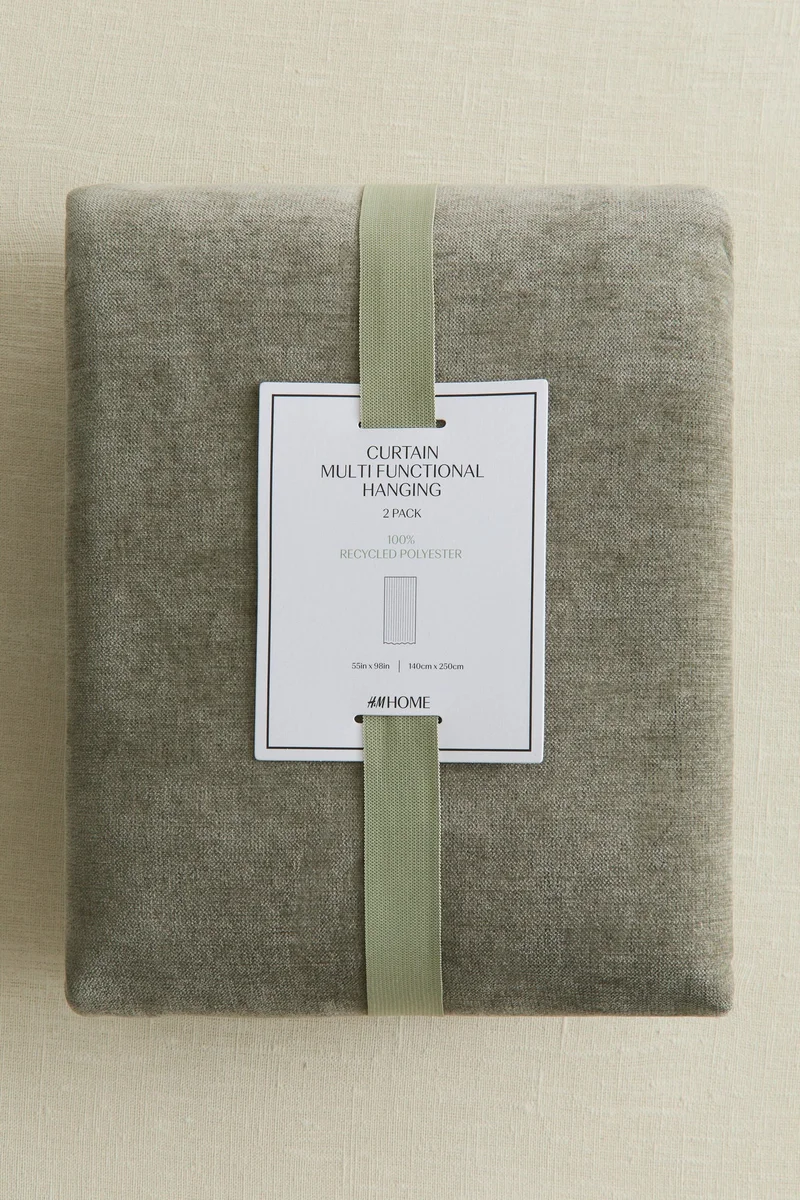 H&M 2-pack chenille curtain lengths