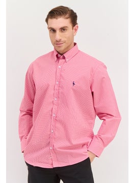 Men Regular Fit Long Sleeve Gingham Print Casual Shirt, Pink - pzsku/ZD9B26765BEFDB4E818A8Z/45/_/1737642611/49afcaa8-1362-4426-b2c1-5cbafc8943cb