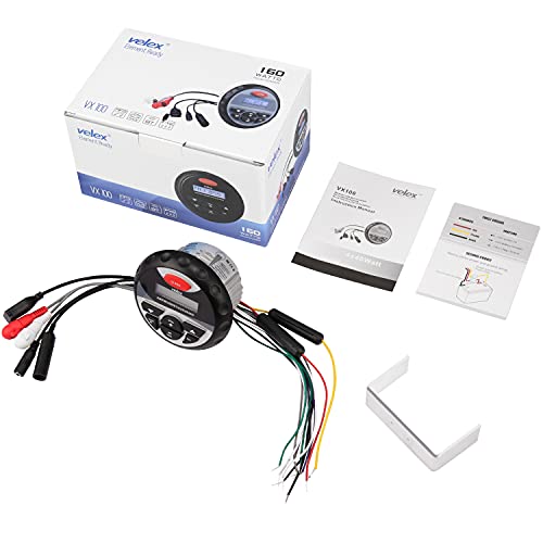 velex Marine Stereo, in-Dash, Marine Gauge, Bluetooth, Digital Media MP3 / WMA/USB/AM/FM Weather-Proof Marine Stereo, (No CD Player) - Image 3