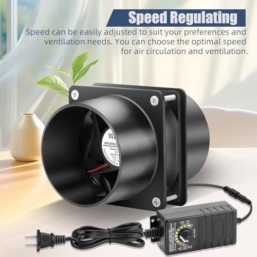 WDERAIR 80mm x 25mm 3 Inch Duct Household Ventilation 12V Exhaust Fan with Speed Controller for DIY Greenhouse 3D Print Smoke Paint Fume Extractor-D8025 - Image 2