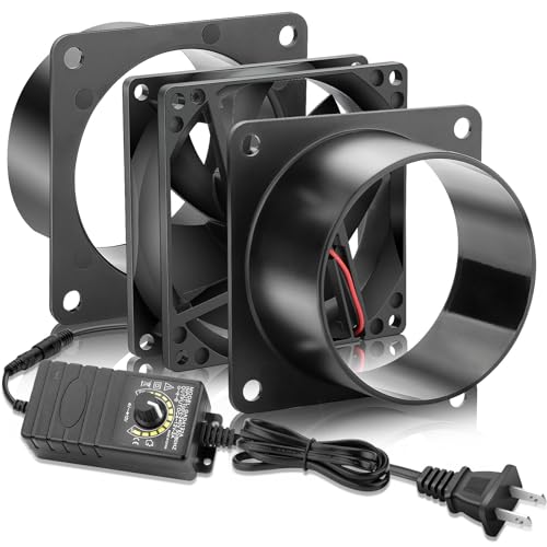 WDERAIR 80mm x 25mm 3 Inch Duct Household Ventilation 12V Exhaust Fan with Speed Controller for DIY Greenhouse 3D Print Smoke Paint Fume Extractor-D8025 - Image 1