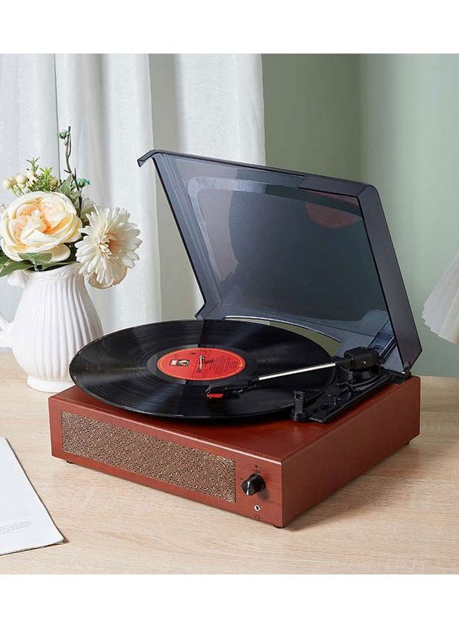 Generic - Bluetooth Vinyl Record Player, with Built-in Speakers, Vinyl Record to USB Recording,3-Speed Turntables (Walnut) (Brown) - Image 1