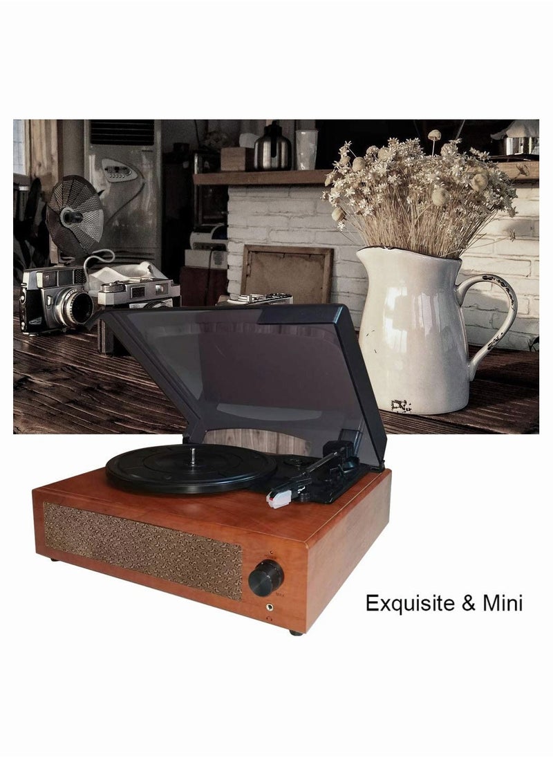 Generic - Bluetooth Vinyl Record Player, with Built-in Speakers, Vinyl Record to USB Recording,3-Speed Turntables (Walnut) (Brown) - Image 1