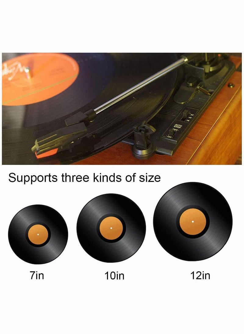 Generic - Bluetooth Vinyl Record Player, with Built-in Speakers, Vinyl Record to USB Recording,3-Speed Turntables (Walnut) (Brown) - Image 1