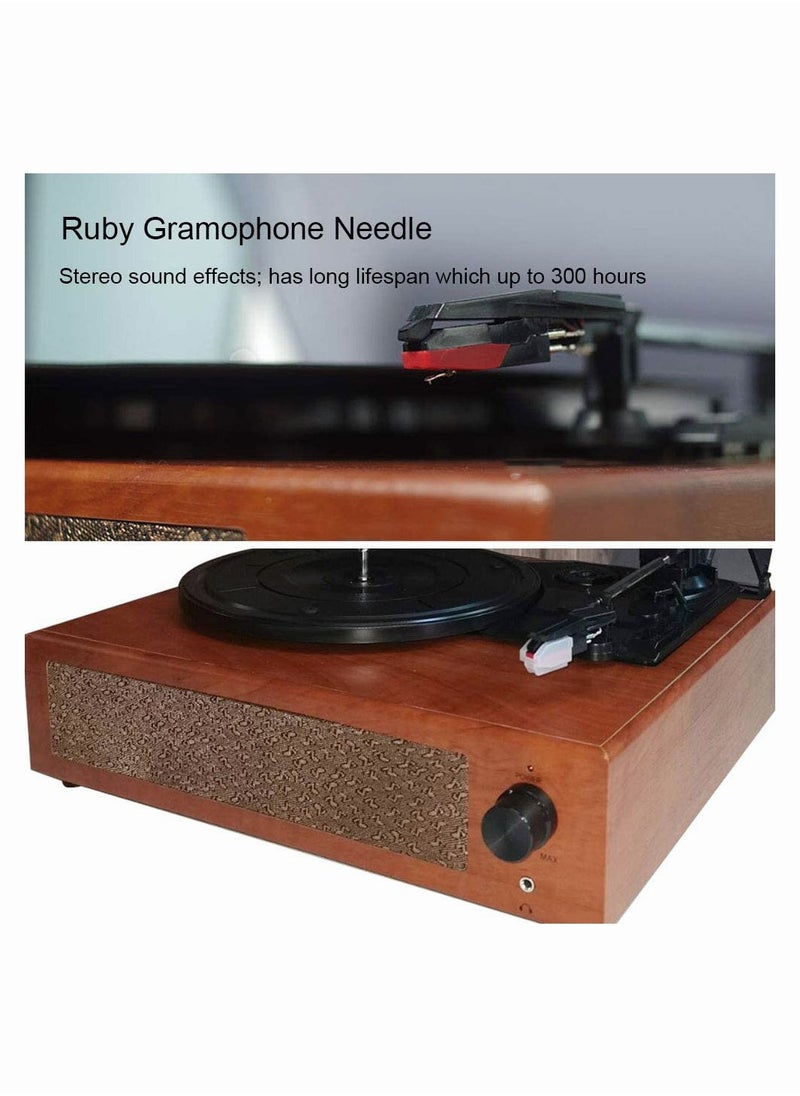 Generic - Bluetooth Vinyl Record Player, with Built-in Speakers, Vinyl Record to USB Recording,3-Speed Turntables (Walnut) (Brown) - Image 1