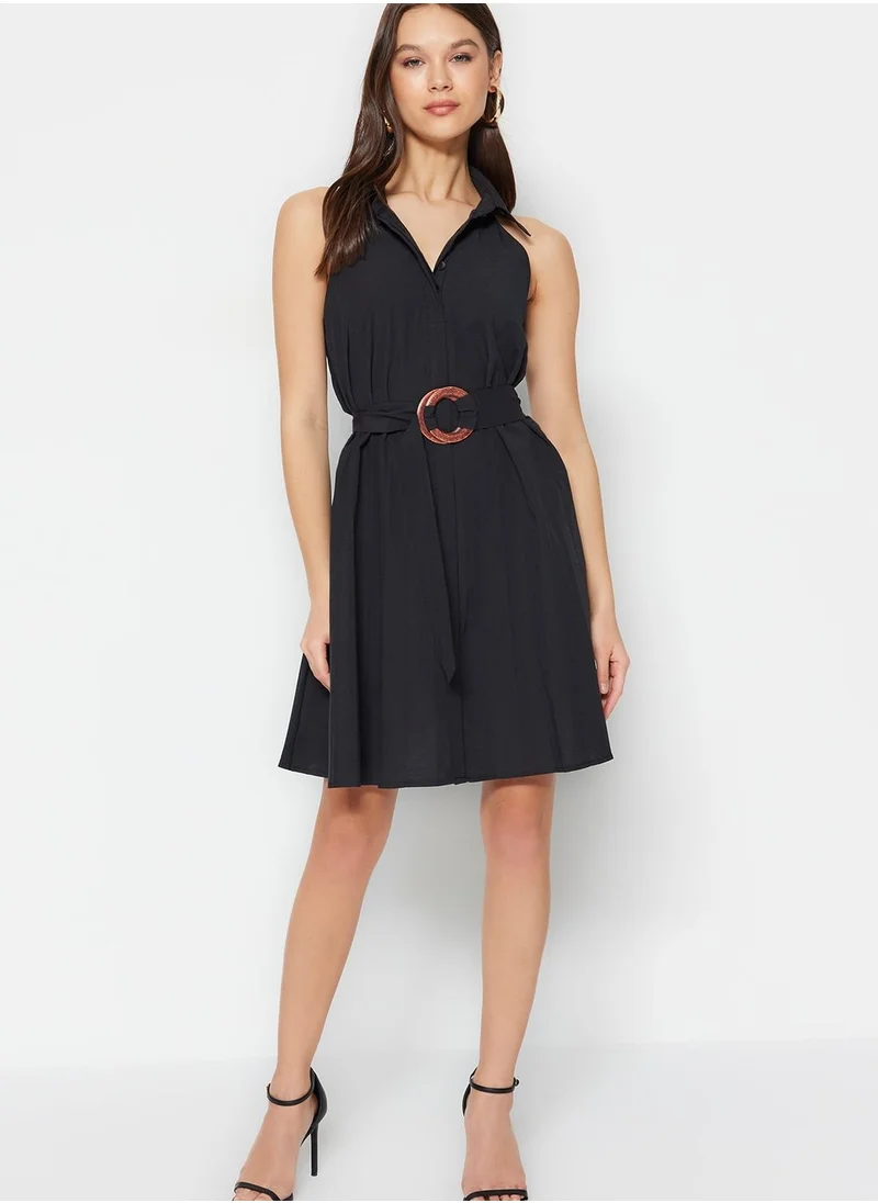 trendyol Belted Pleated Dress