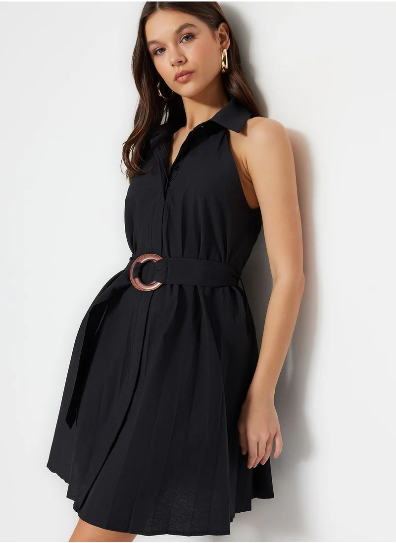 trendyol Belted Pleated Dress
