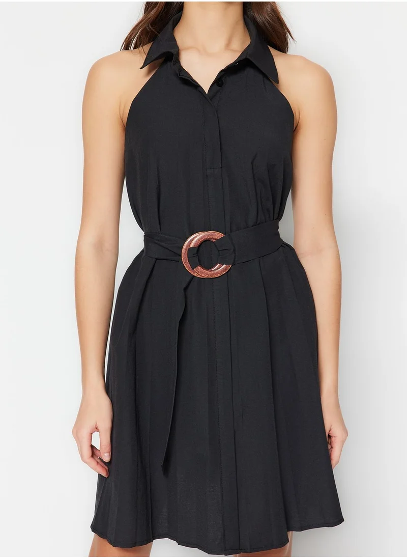 trendyol Belted Pleated Dress