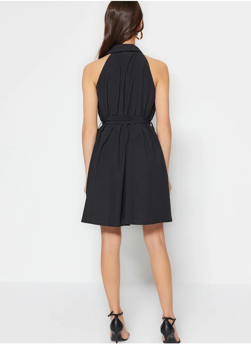 trendyol Belted Pleated Dress