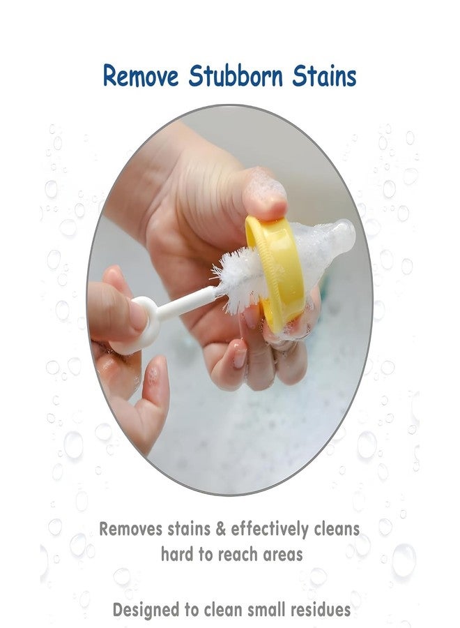 S SMITEX Smitex 5-in-1 Baby Bottle Cleaning Brush Set | Includes Nipple, Straw & Sponge Brushes | Safe Nylon Bristles for Feeding Bottles & Nipples (Yellow) - Image 3